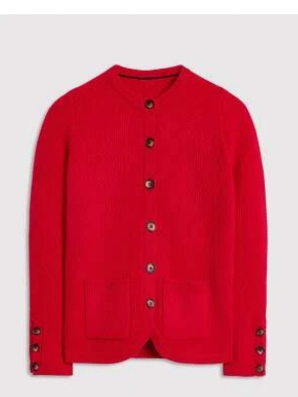 Boden Red Textured Knit Cardigan - Picture 5 of 7